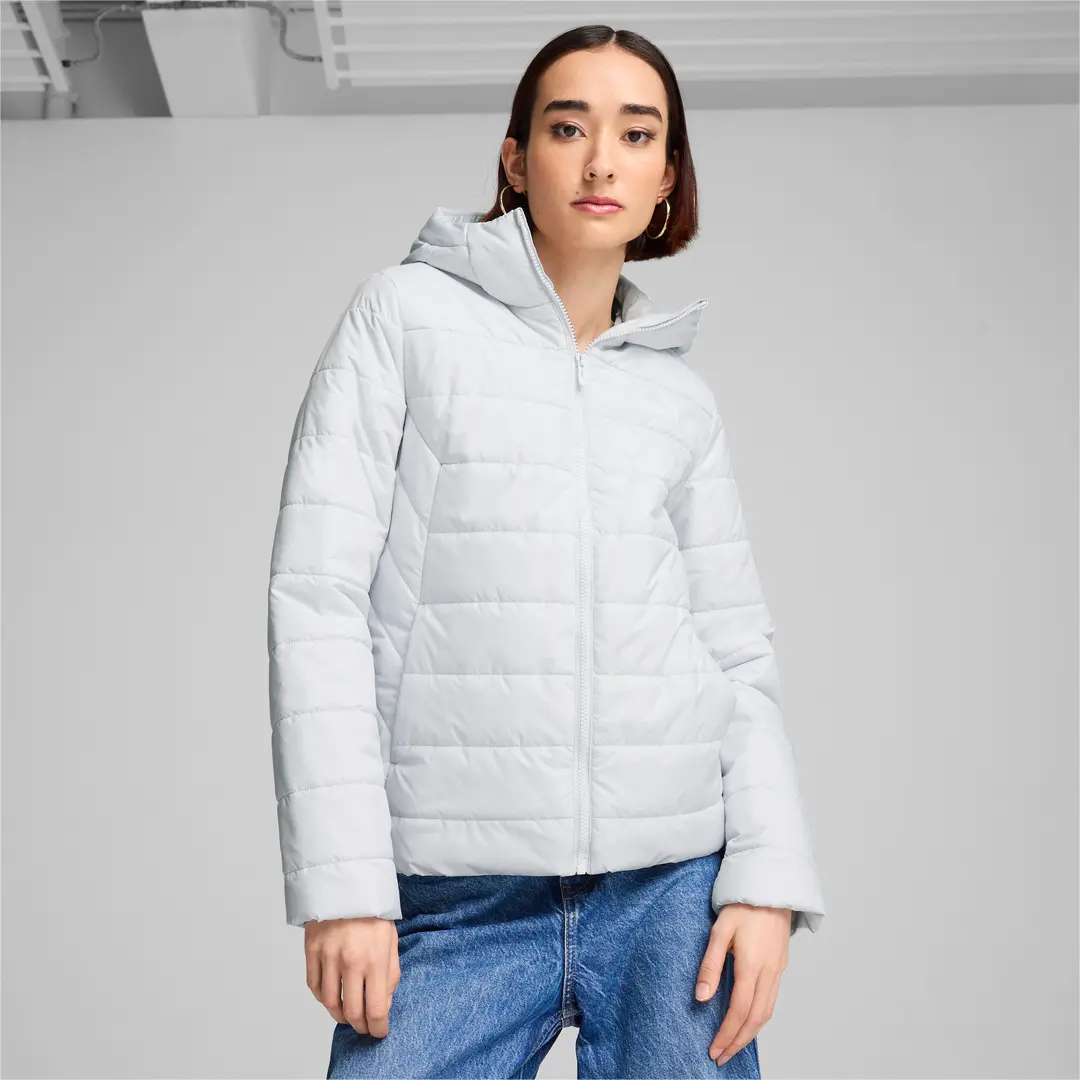 Puma ქალის  ქურთუკი ESS Hooded Padded Jacket Silver Mist