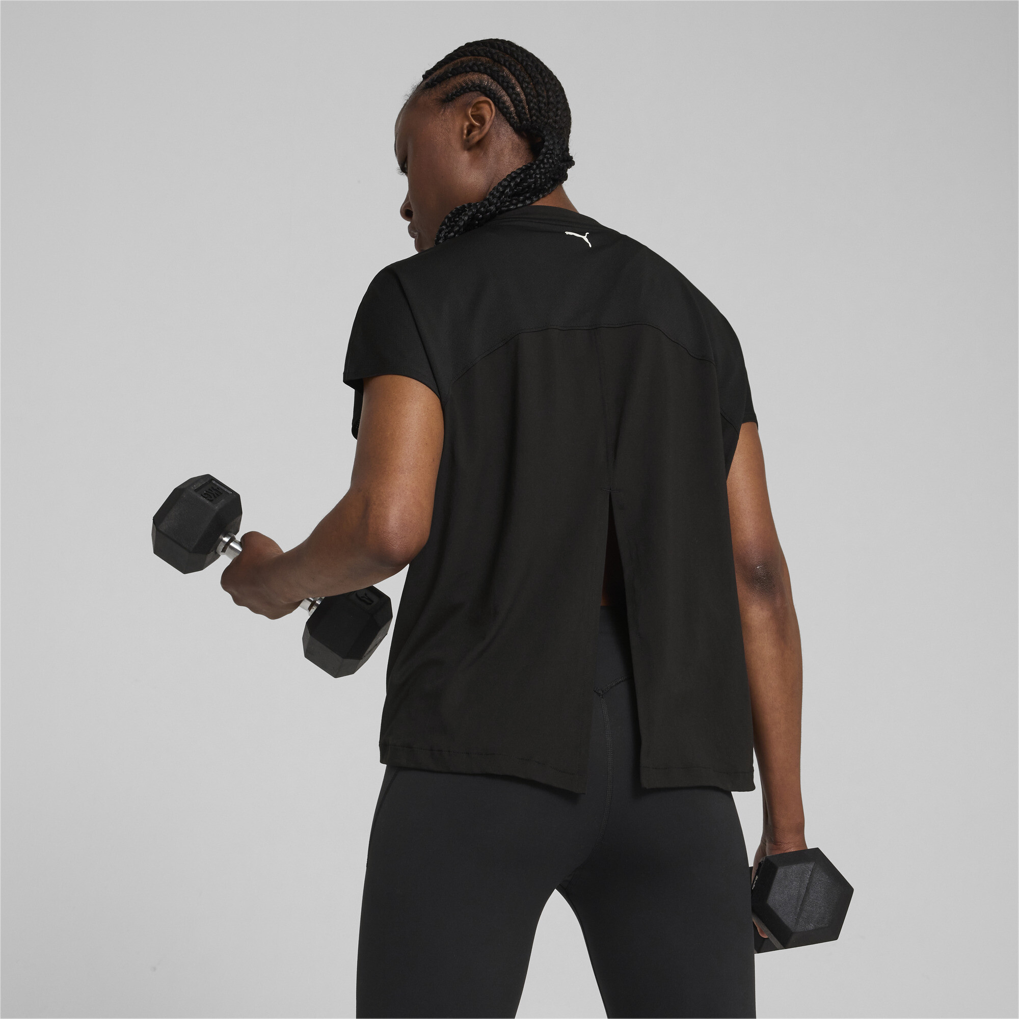 Puma ქალის მაისური CLOUDSPUN MIX TEE - REG PUMA Black