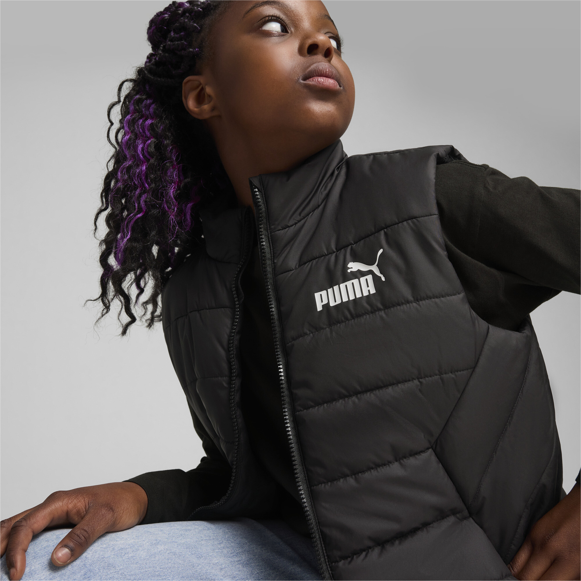 Puma ბავშვის ქურთუკი ESS Padded Vest PUMA Black