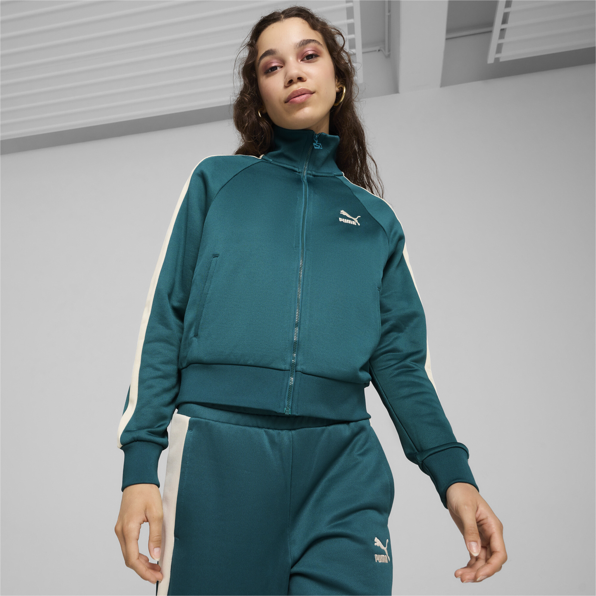 Puma ქალის ჯემპრი ICONIC T7 Track Jacket PT Cold Green