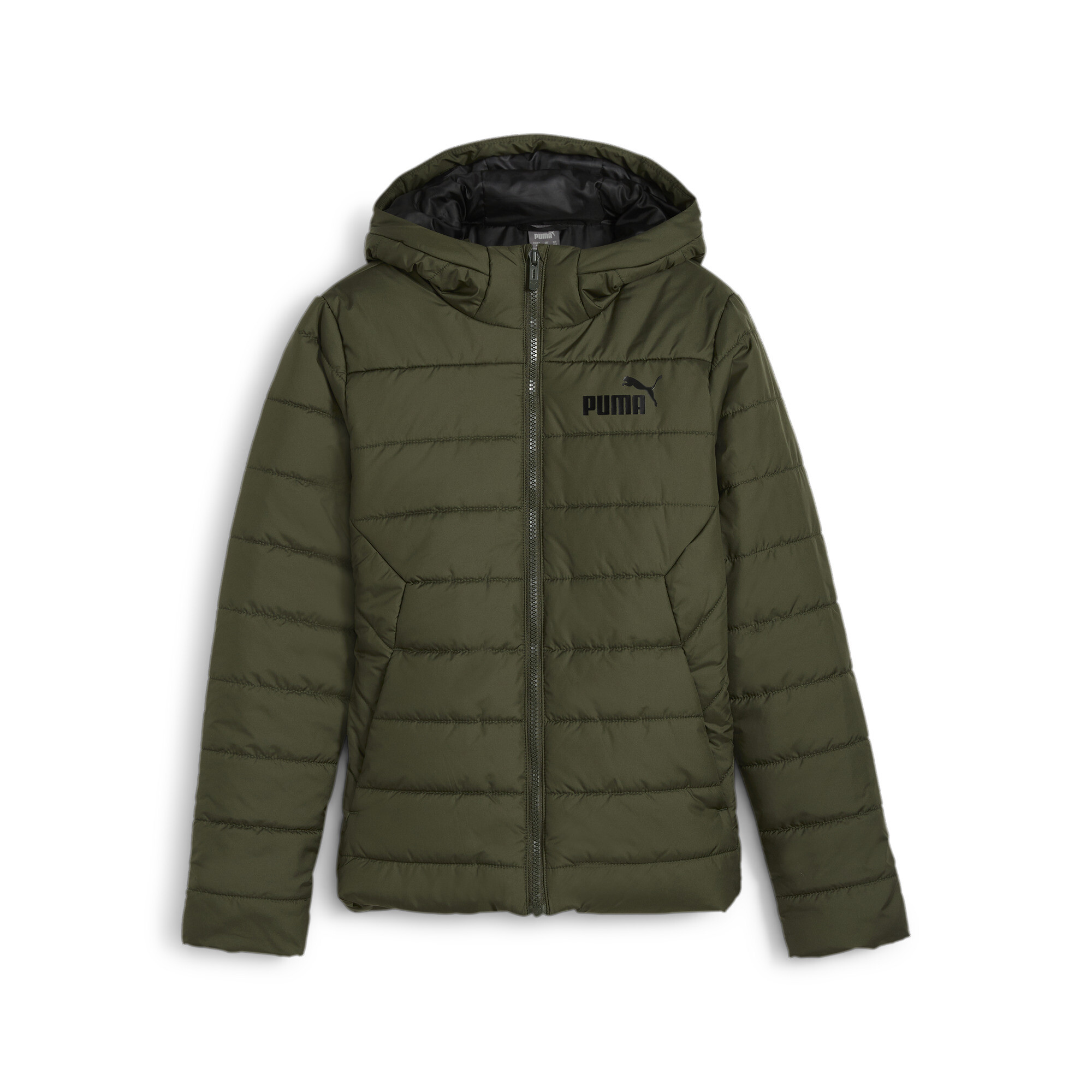 Puma ბავშვის ბოტასი ESS Hooded Padded Jacket Dark Olive