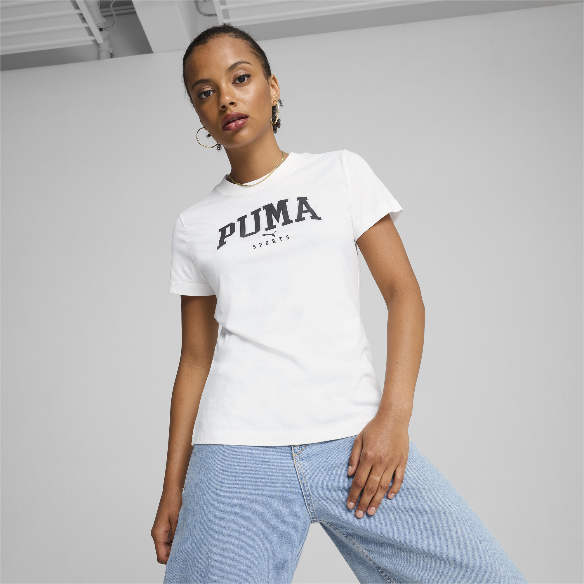 Puma ქალის მაისური PUMA SQUAD Graphic Tee PUMA White