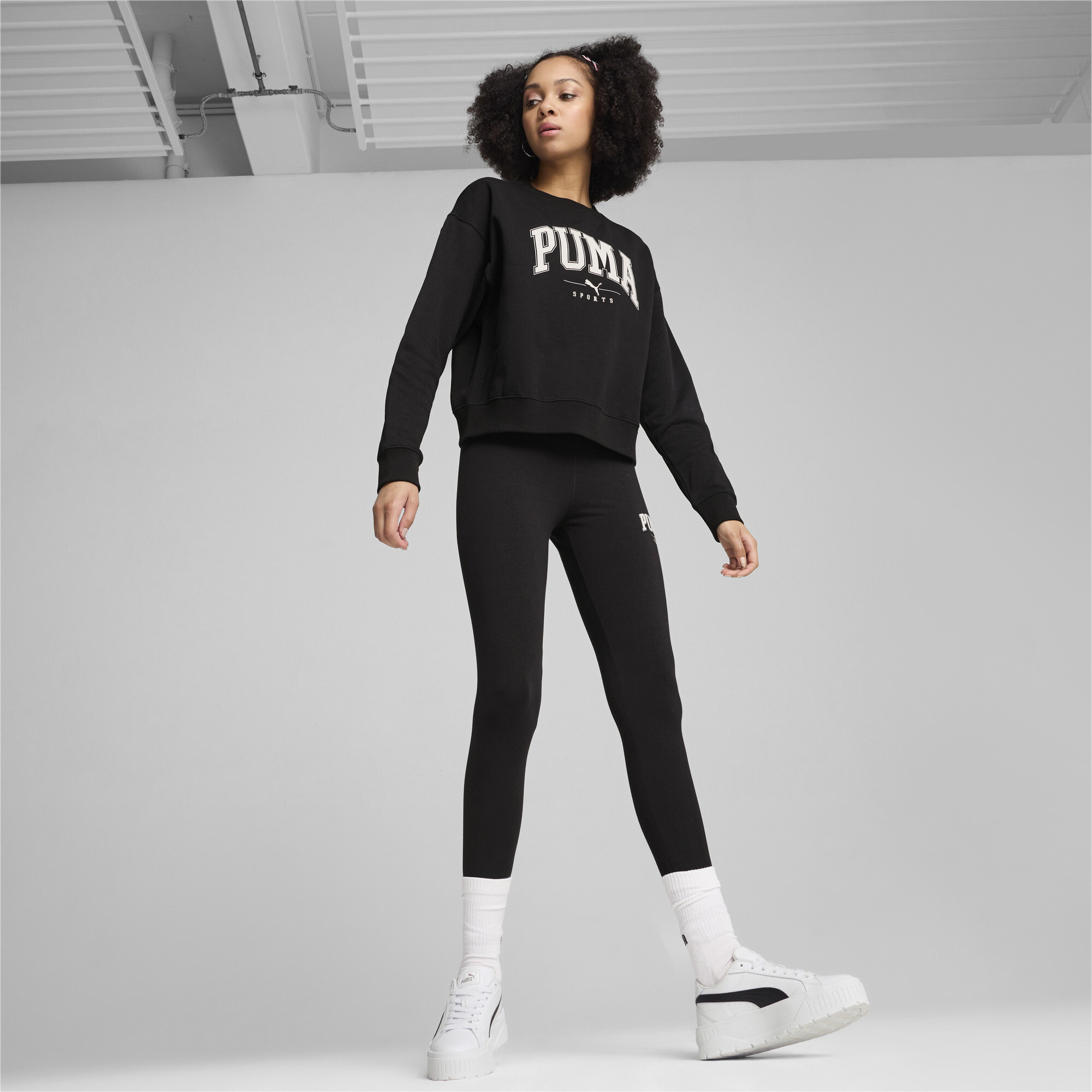 Puma ქალის ჯემპრი PUMA SQUAD Crew FL PUMA Black