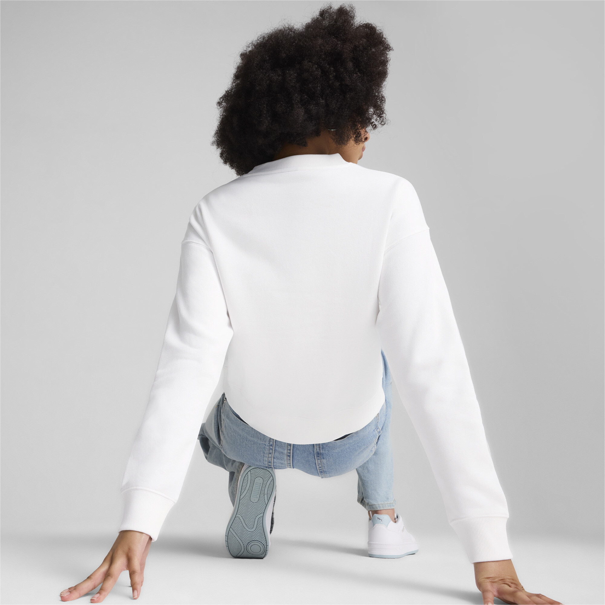 Puma ქალის ჯემპრი PUMA SQUAD Crew FL PUMA White