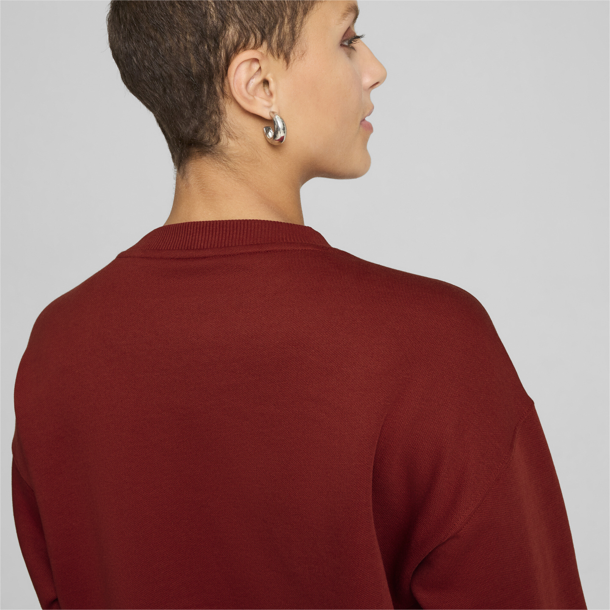 Puma ქალის ჯემპრი PUMA SQUAD Crew FL Intense Red