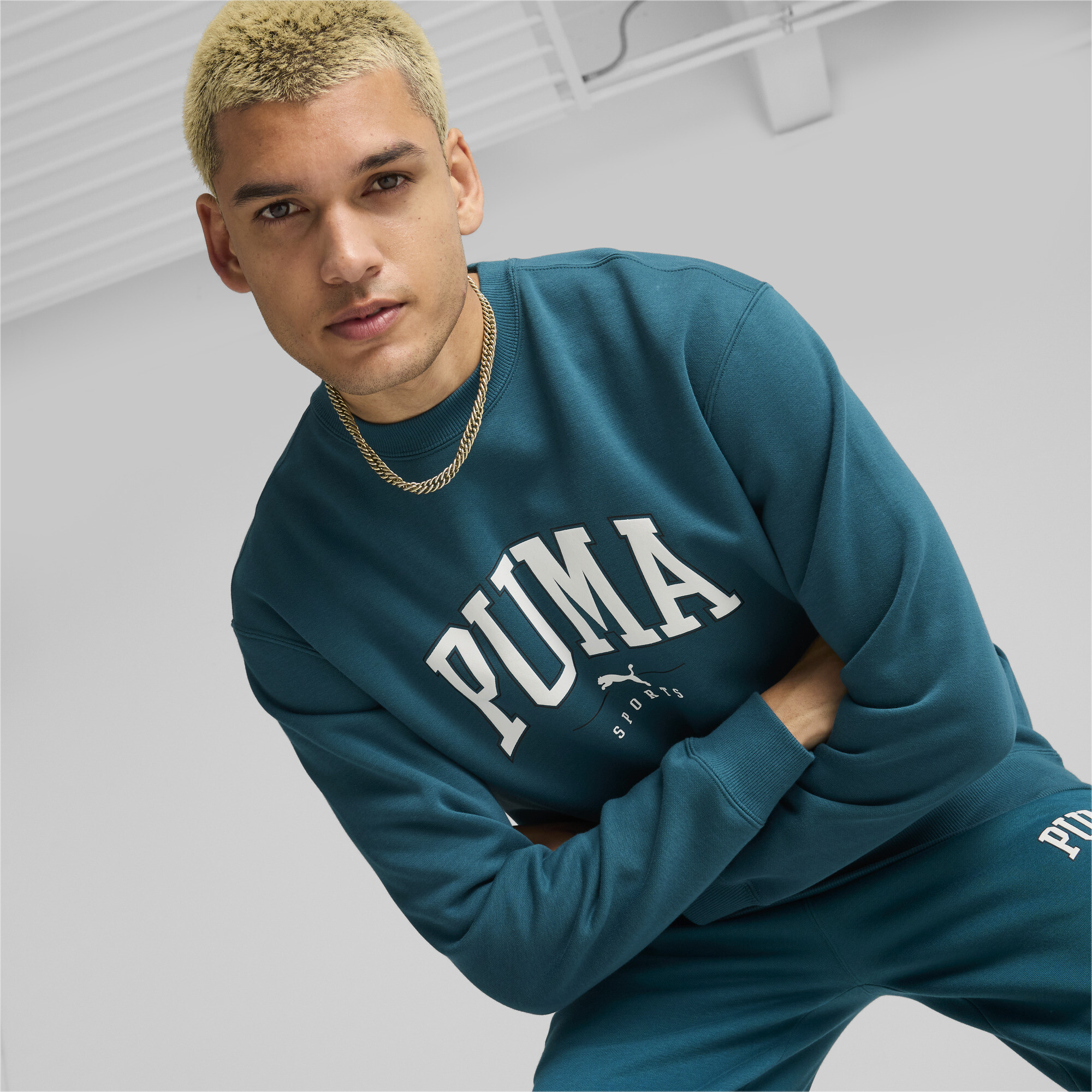 Puma ჯემპრი PUMA SQUAD Crew FL Cold Green