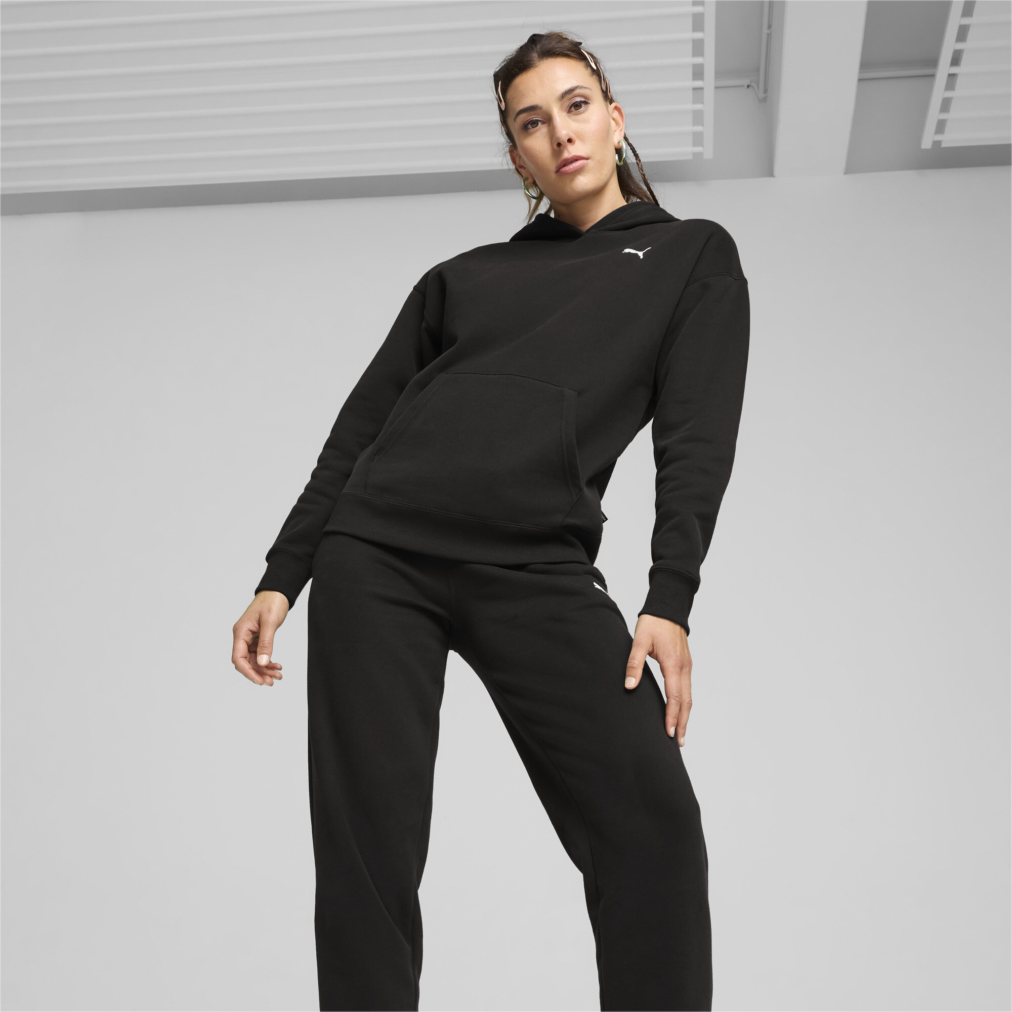 Puma ქალის სპორტული Loungewear Suit FL PUMA Black