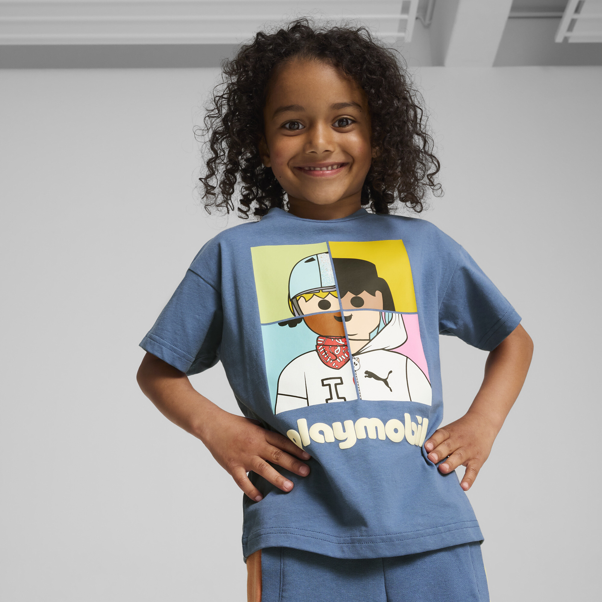 Puma ბავშვის მაისური PUMA X PLAYMOBIL Graphic Tee Blue Horizo