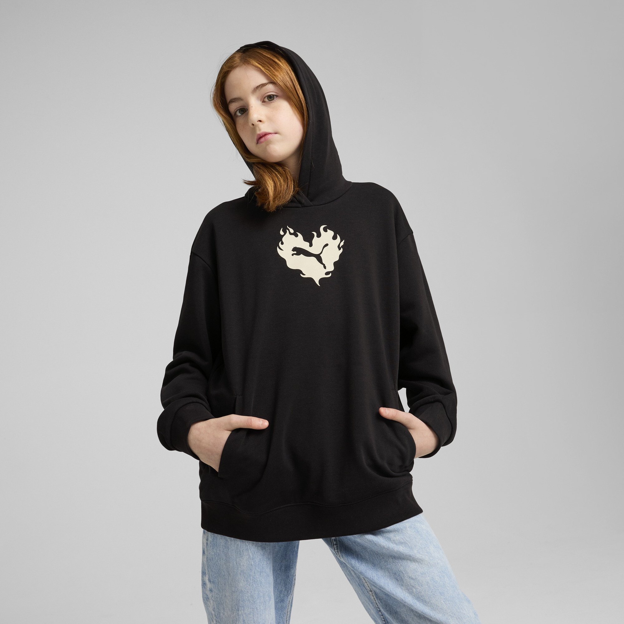 Puma ბავშვის ჯემპრი FLAMING LOVE Hoodie TR G