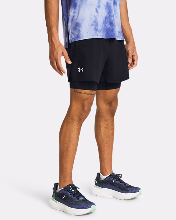 Under Armour მამაკაცის შორტი UA LAUNCH 5'' 2-IN-1 SHORTS-BLK