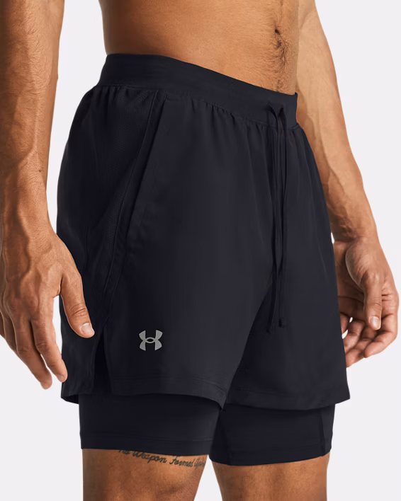 Under Armour მამაკაცის შორტი UA LAUNCH 5'' 2-IN-1 SHORTS-BLK
