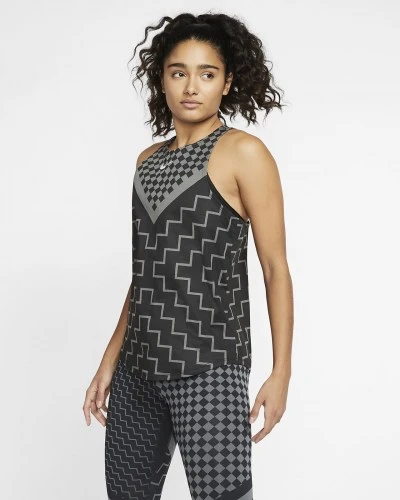Nike ქალის მაისური W NK TANK RUNWAY GEO PR