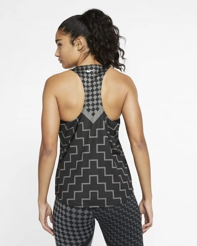 Nike ქალის მაისური W NK TANK RUNWAY GEO PR