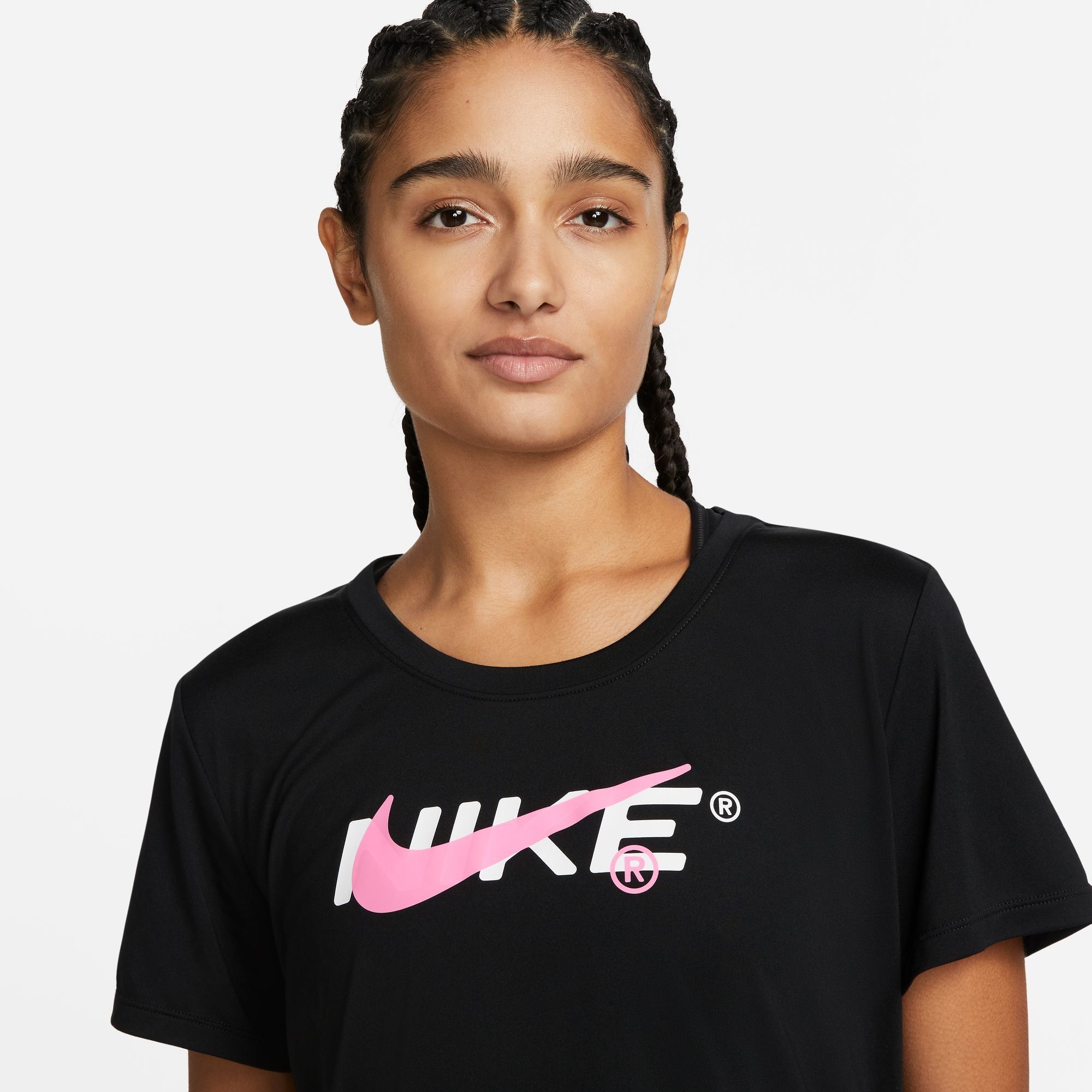 Nike ქალის მაისური W NK ONE DF SS STD TOP GRX HYB