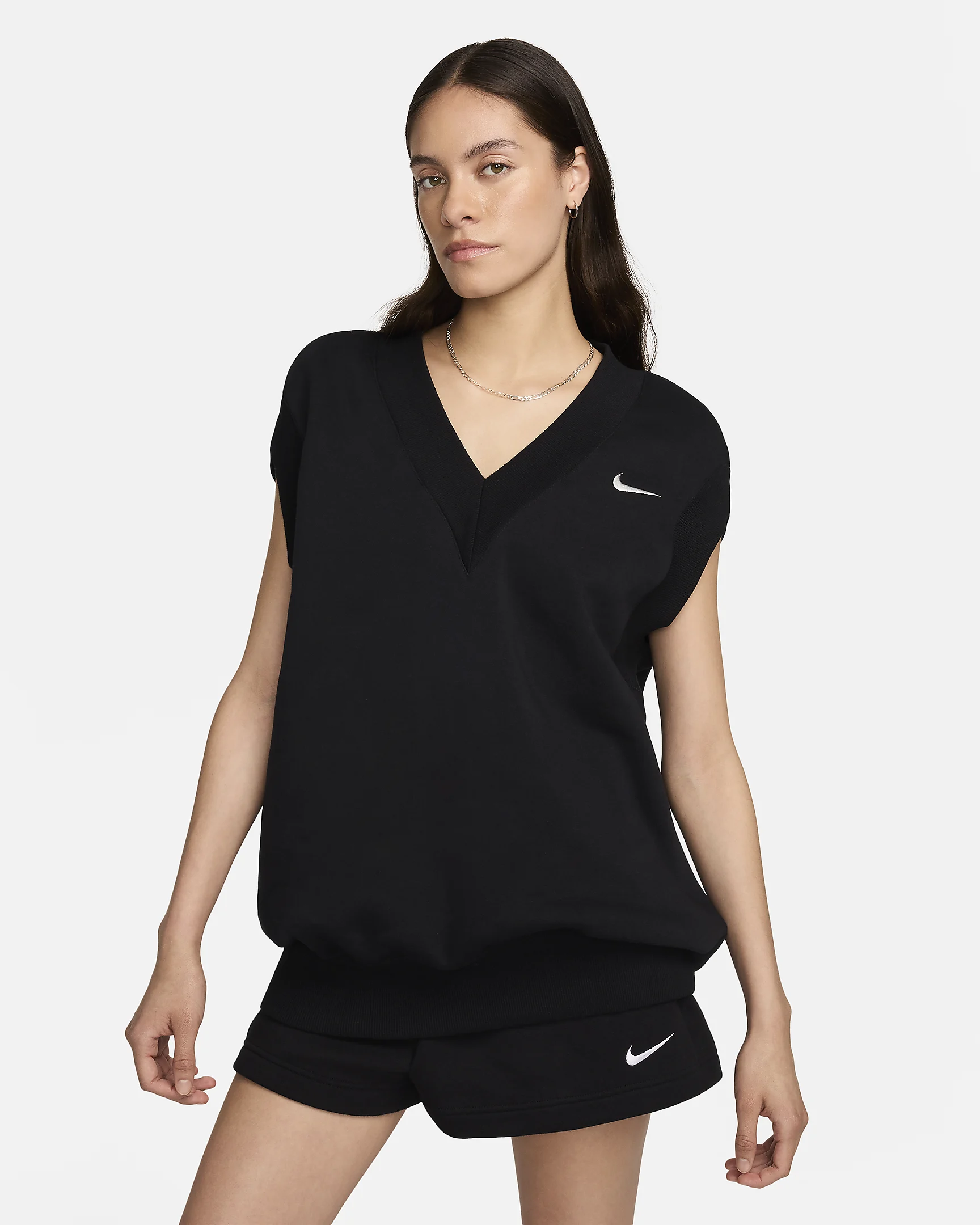 ქალის ქურთუკი W NSW PHNX FLC SLVLS V-NECK