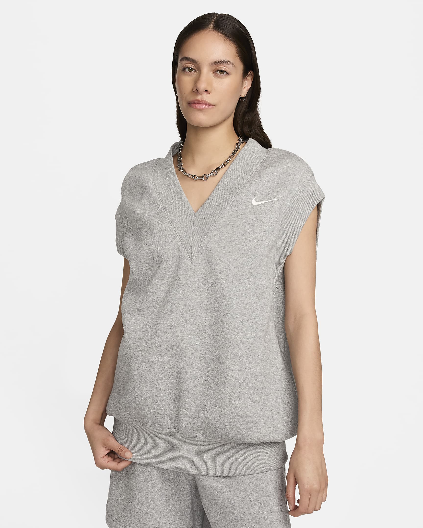 Nike ქალის ქურთუკი W NSW PHNX FLC SLVLS V-NECK