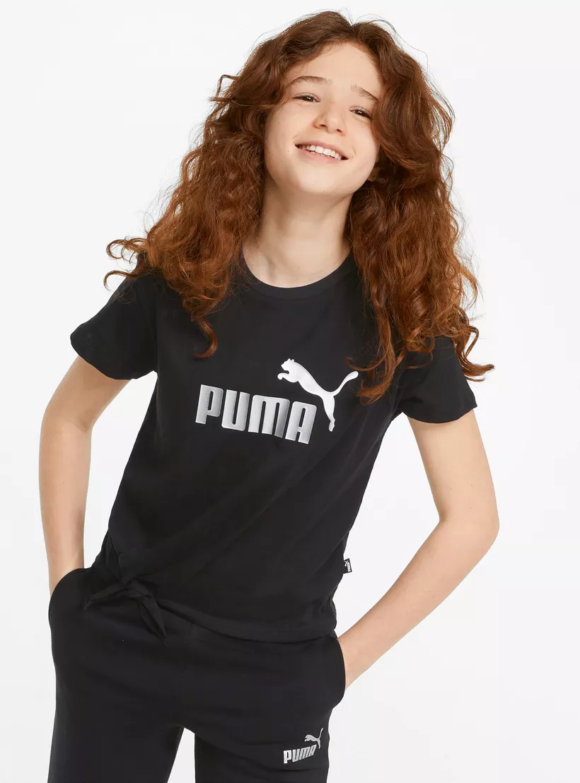 Puma ბავშვის მაისური ESS+ Logo Knotted Tee G Puma Black