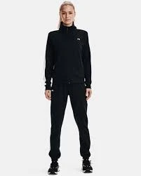 ქალის სპორტული ორეული Tricot Tracksuit-BLK