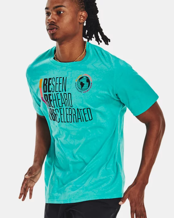Under Armour მამაკაცის მოკლემკლავიანი მაისური UA BHM SS-GRN