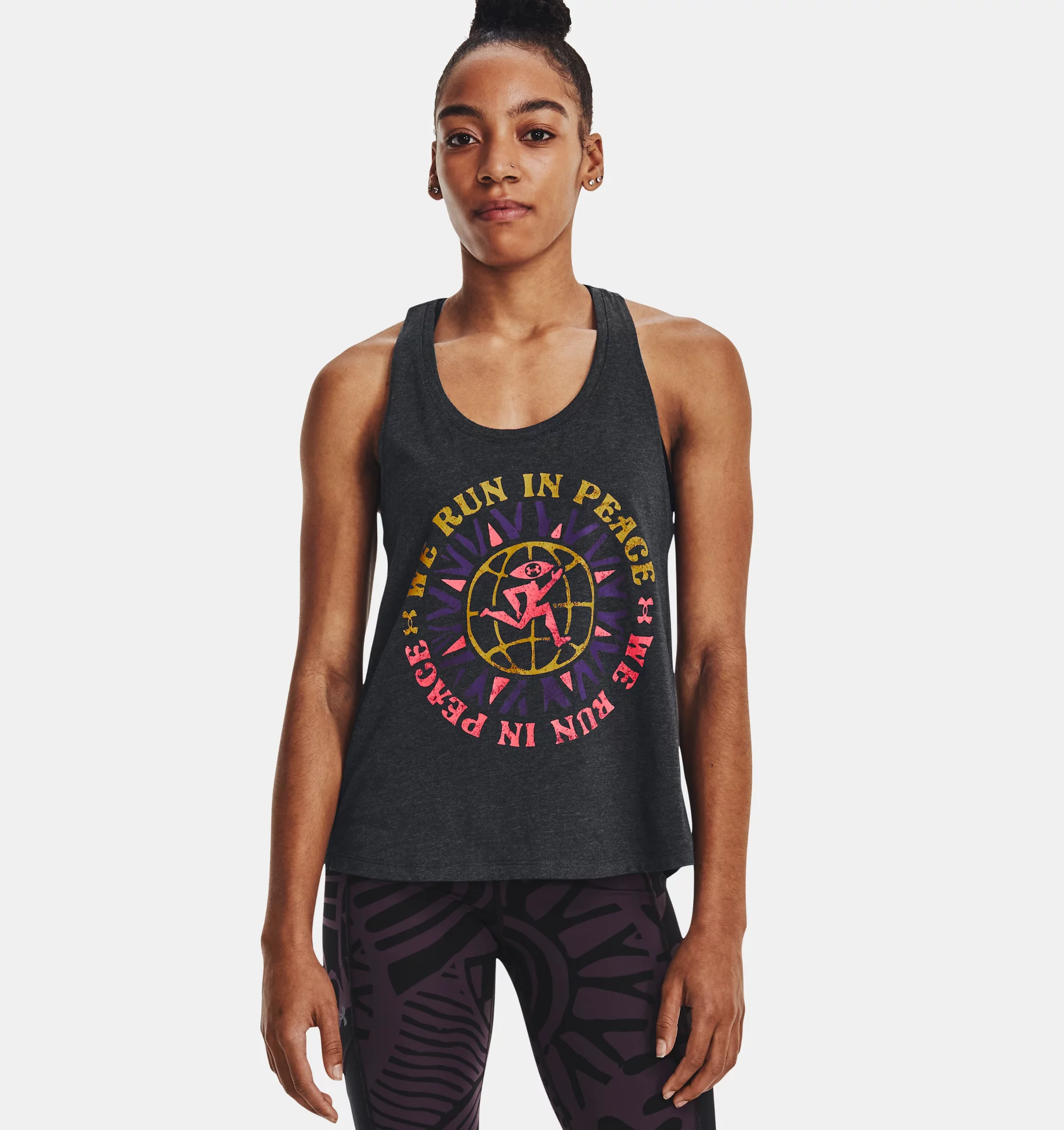 Under Armour ქალის უმკლავო მაისური UA Run In Peace Tank-BLK