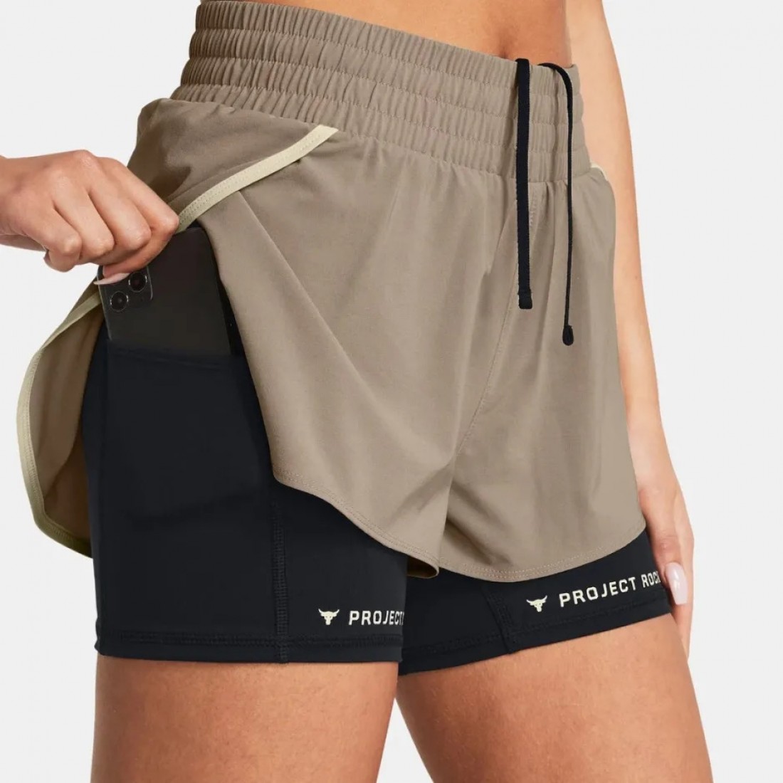 Under Armour ქალის სარბენი შორტი Pjt Rck Flex Short-BRN