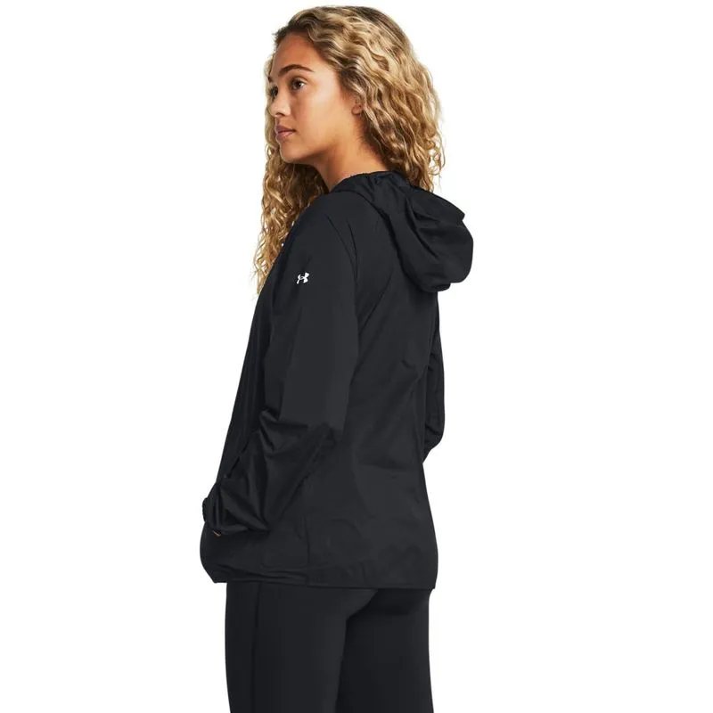 Under Armour ქალის თხელი ქურთუკი LAUNCH LIGHTWEIGHT JKT-BLK