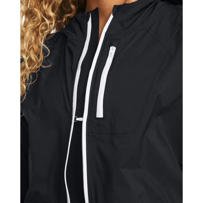 Under Armour ქალის თხელი ქურთუკი LAUNCH LIGHTWEIGHT JKT-BLK