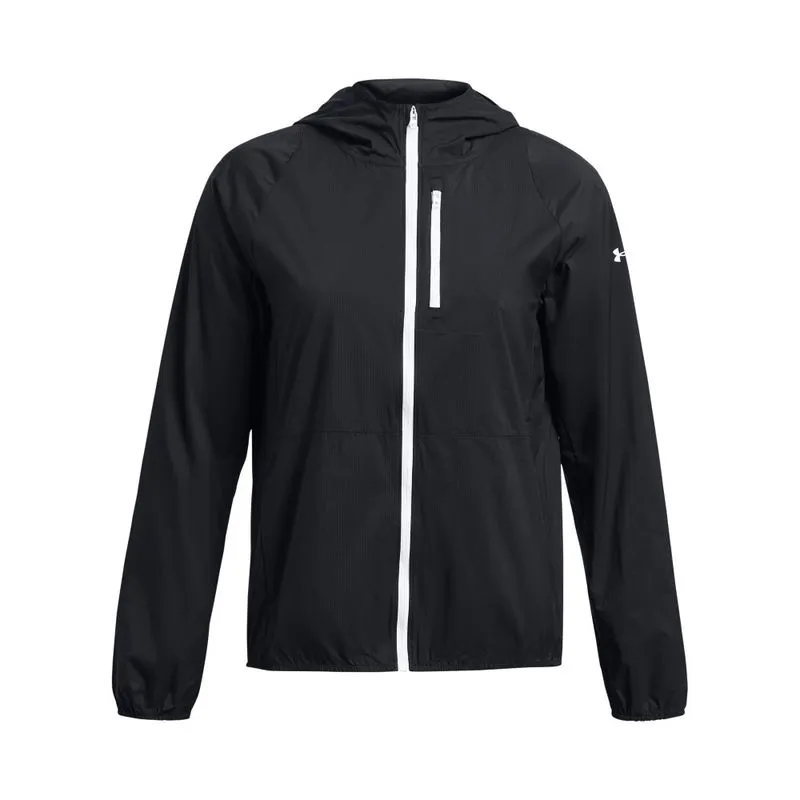 Under Armour ქალის თხელი ქურთუკი LAUNCH LIGHTWEIGHT JKT-BLK