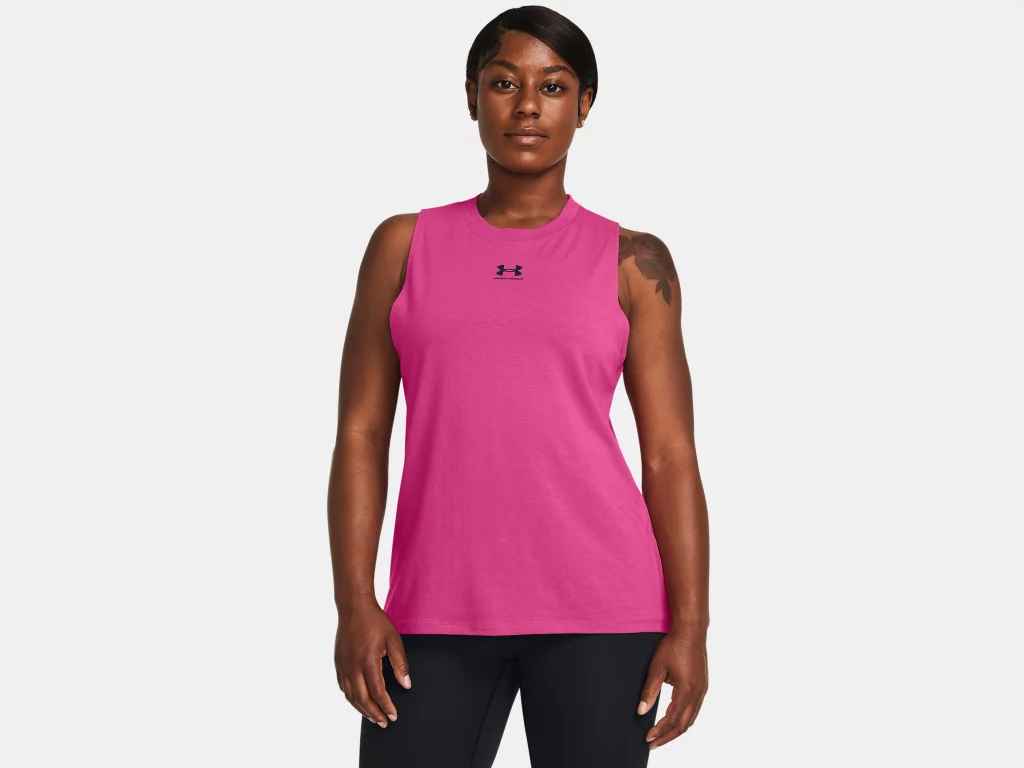 Under Armour ქალის უმკლავო მაისური UA Rival Muscle Tank-PNK