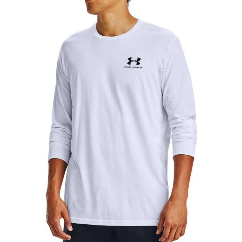 Under Armour მამაკაცის მოკლემკლავიანი მაისური UA SPORTSTYLE LEFT CHEST LS-WHT