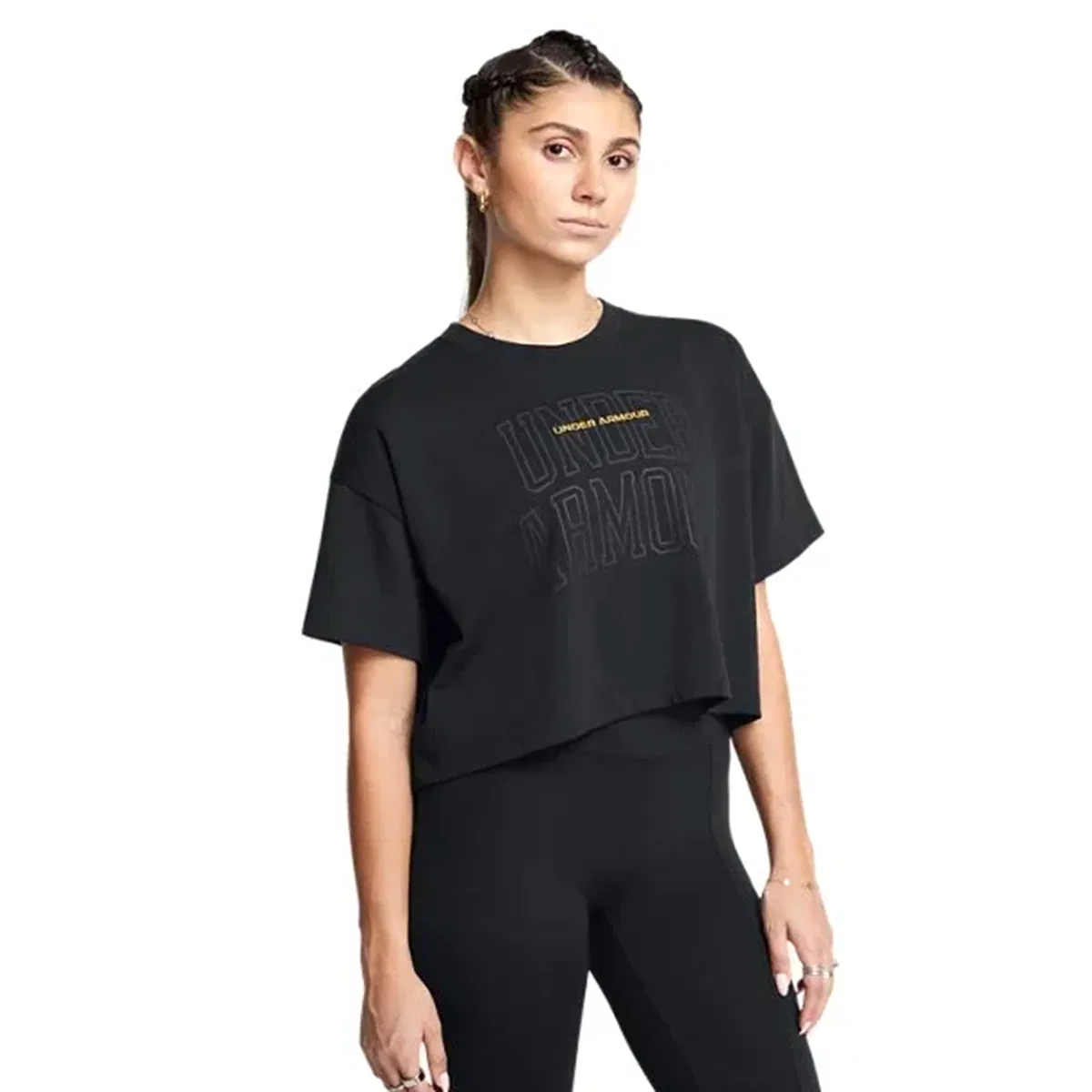 Under Armour ქალის მაისური UA W VARSITY MIX HW SS CROP