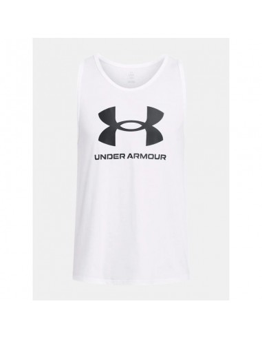 Under Armour მამაკაცის უმკლავო მაისური UA SPORTSTYLE LOGO TANK-WHT