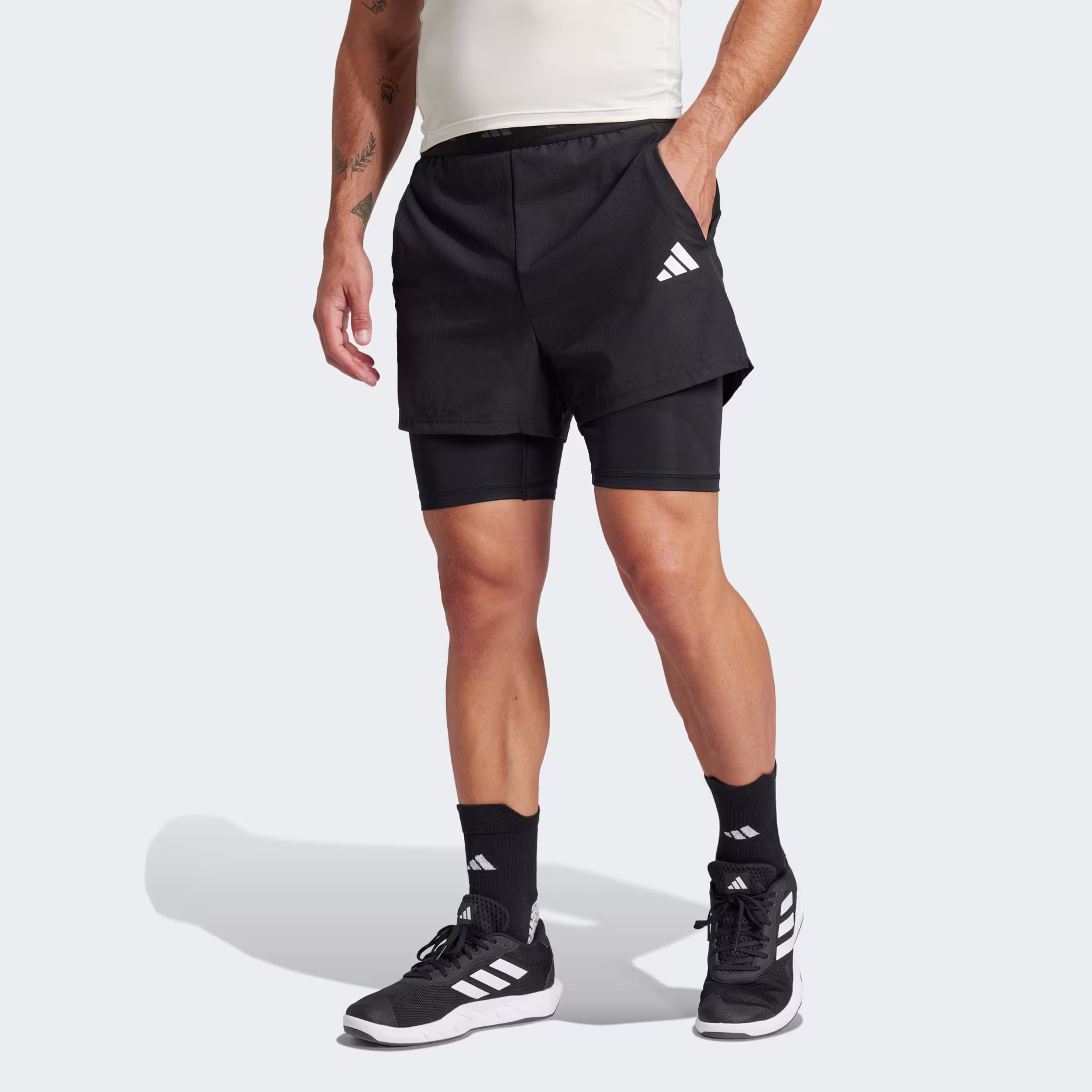 Adidas მამაკაცის შორტი GYM+ 2in1 SHORT