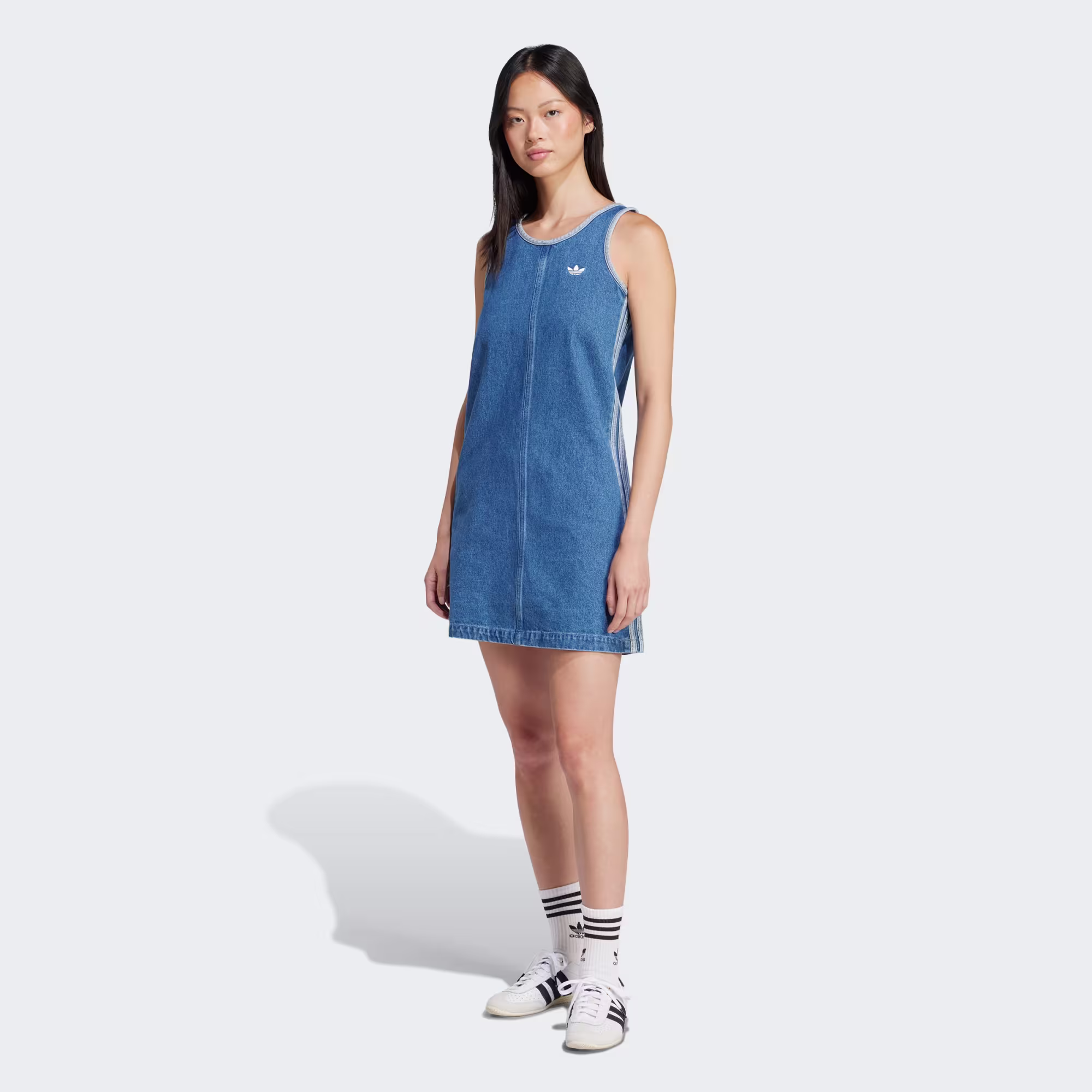 Adidas ქალის მაისური DENIM 3S DRESS